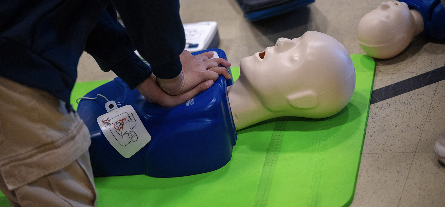 CPR demo on mannequin