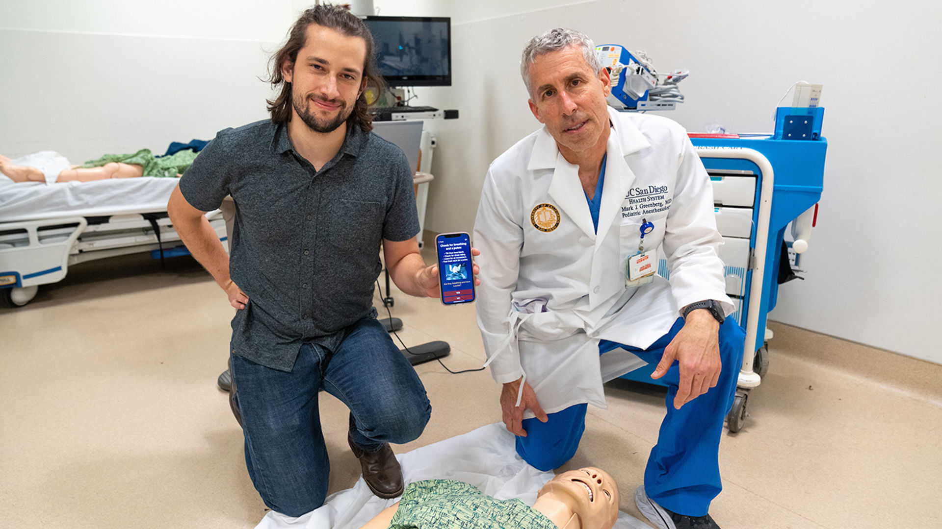 Marsh-Armstrong and Mark Greenberg, MD in Simulation Center